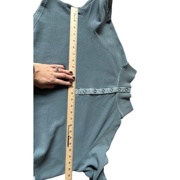 Free People Movement So Fly Henley Layer Green Blue size M long Sleeve - Picture 6 of 12
